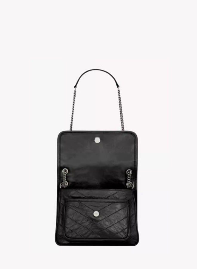 Yves Saint Laurent YSL Shoulder Bags - Women Small Leather Crossbody Bag, Black Hobo Bag - Image 3