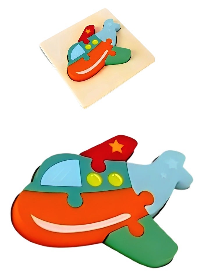 لغز خشبي ثلاثي الأبعاد مصمم على شكل طائرة صغيرة للأطفال الصغار، أدوات دعم التعليم المبكر للآباء والمعلمين، ألوان وأنماط جذابة، لعبة مونتيسوري صممت لتنمية المهارات الحسية والحركية، هدية رائعة
