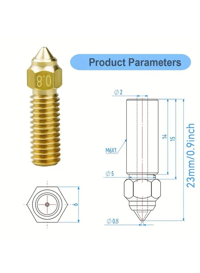 4Pcs 0 2 0 4 0 6 0 8mm Brass Nozzles For 3D Printer High Quality Plated Copper Hardened Steel - Image 2
