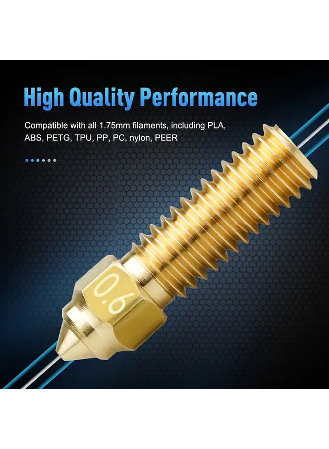 4Pcs 0 2 0 4 0 6 0 8mm Brass Nozzles For 3D Printer High Quality Plated Copper Hardened Steel - Image 5