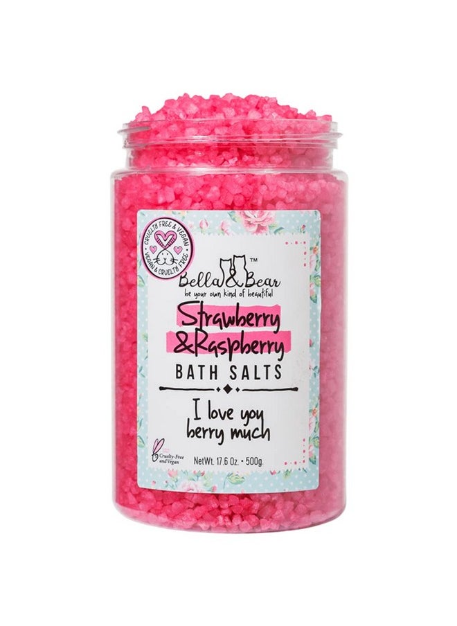 Bella and Bear Bella & Bear Strawberry & Raspberry Bath Salts Foot Soak Detox Fruity Scent17.6Oz  - Image 1