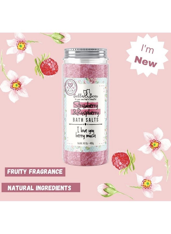 Bella and Bear Bella & Bear Strawberry & Raspberry Bath Salts Foot Soak Detox Fruity Scent17.6Oz  - Image 4