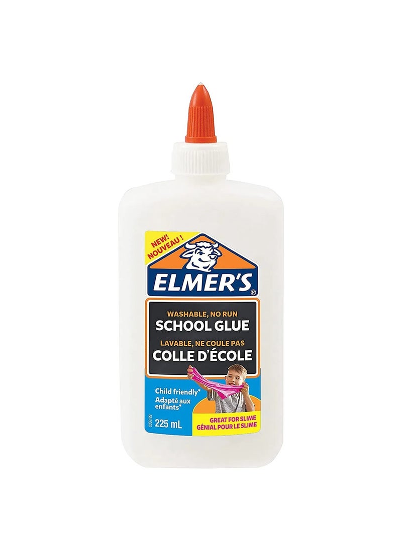 ELMER'S - Washable White School Glue For Making Slime And Craft Projects 225ml Content - Image 1