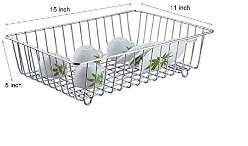SONIQE Stainless Steel Dish Drainer Platform BasketDish Drainer for Kitchen - Image 2