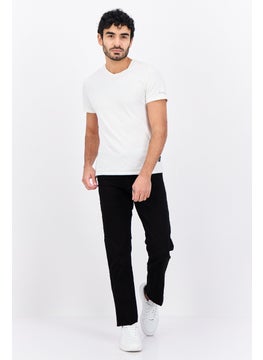 CROSSHATCH Men Regular Fit Solid Belted Stretchable Denim Jeans, Black  - Image 4