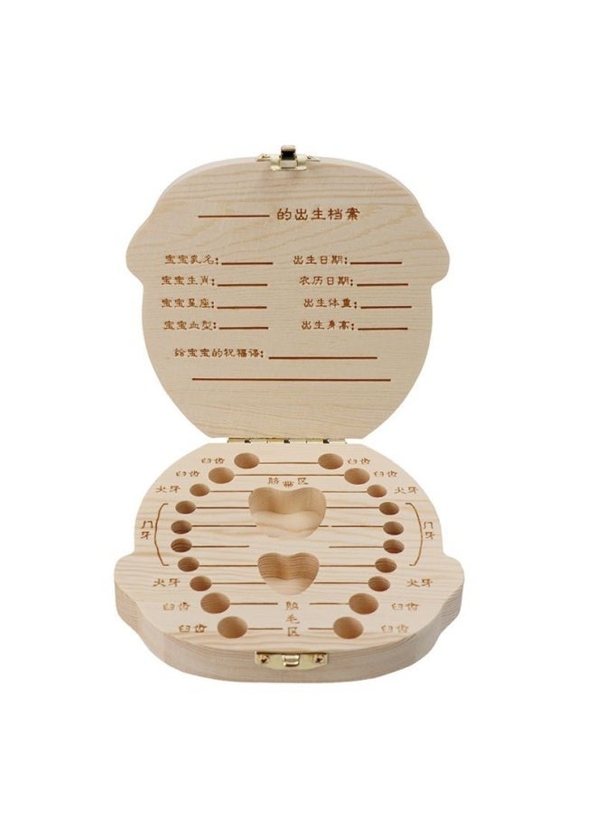 Deciduous Teeth Box Boys And Girls Tooth Replacement Collection Preservation Deciduous Teeth Storage Box Baby Lanugo Commemorative Teeth Solid Wood-Color:Crown Painted Baby Boy