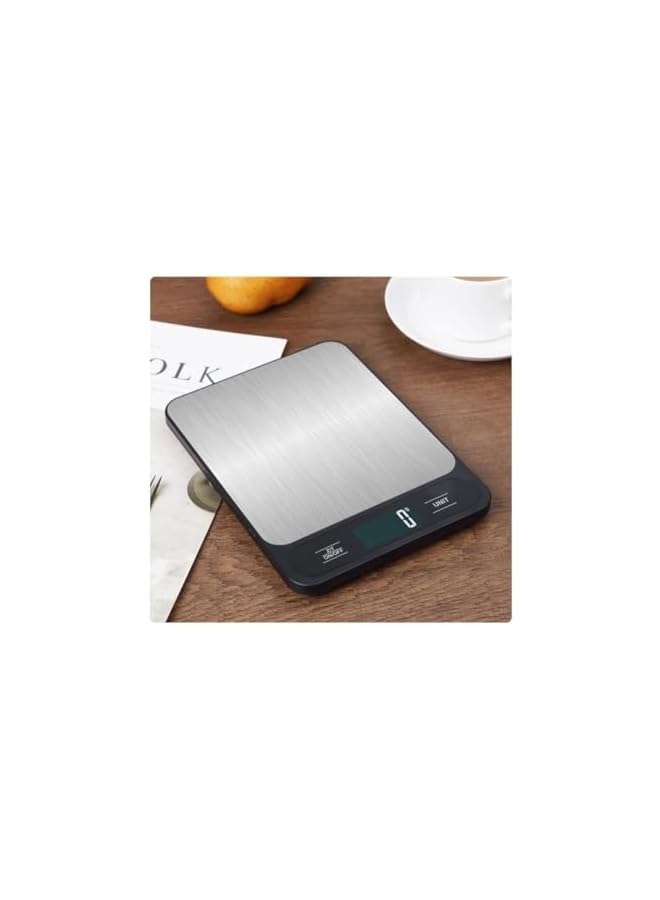 promass Digital Kitchen Food Scale, Stainless-Steel Platform, Ultra Slim/Multifunctional High Accuracy with Large LCD Display/Tare Function for Weight Loss (Black 10KG) - Image 5