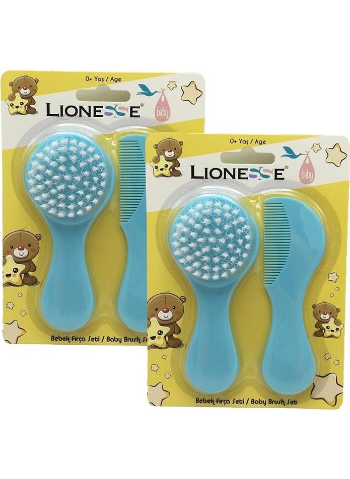 Lionesse Brush Comb Set - Blue x 2 