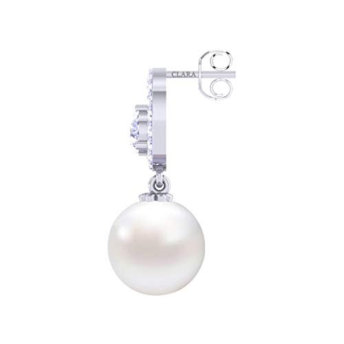 Clara 92.5 Sterling Silver Swiss Zirconia Pearl Earrings | Gift for Women and Girls - Image 4