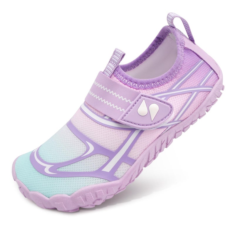 Stelle Kids Water Shoes Boys Girls Swim Hiking Aqua Socks Quick Dry Toddler Barefoot Shoesï¼ˆLilac Mintï¼Œ13MLï¼‰ - Image 1