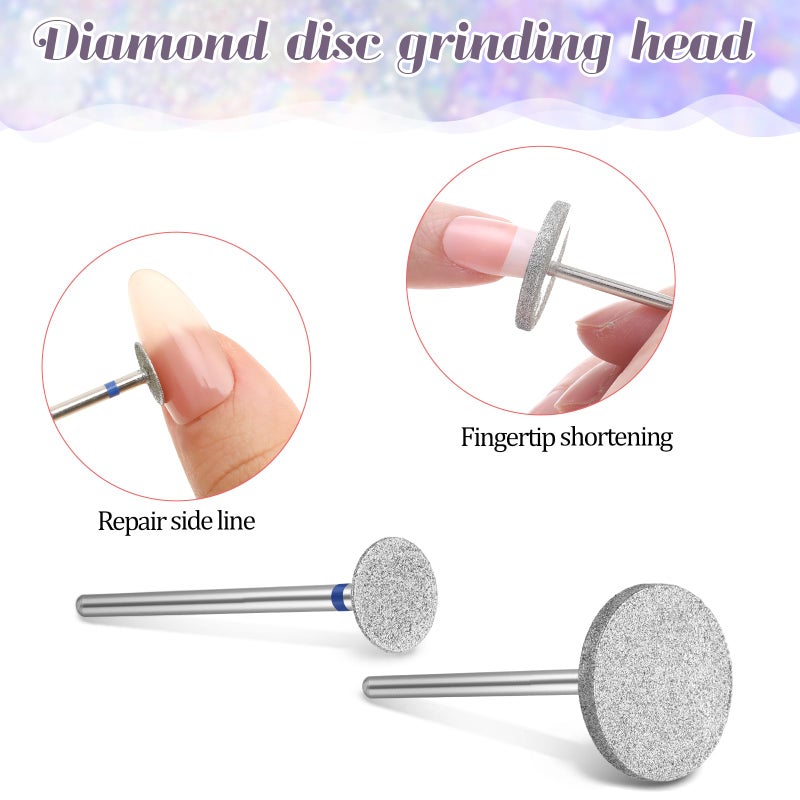 Dimeho Sanding Disc Nail Drill Bits, 4 Pcs Metal Nail Bit Set with 4 Pcs Replaceable Pedicure Sandpapers Suitable for Most Electric Foot Files Carbide Flat Nail Drill Bits Hard Skin Remover Discs - Image 3