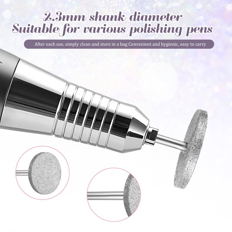 Dimeho Sanding Disc Nail Drill Bits, 4 Pcs Metal Nail Bit Set with 4 Pcs Replaceable Pedicure Sandpapers Suitable for Most Electric Foot Files Carbide Flat Nail Drill Bits Hard Skin Remover Discs - Image 5