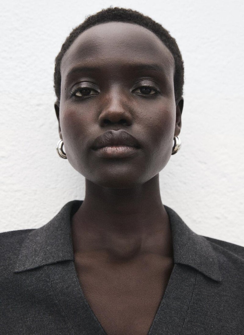 مانجو كنزة محبوكة بدقة بياقة قميص - Image 3