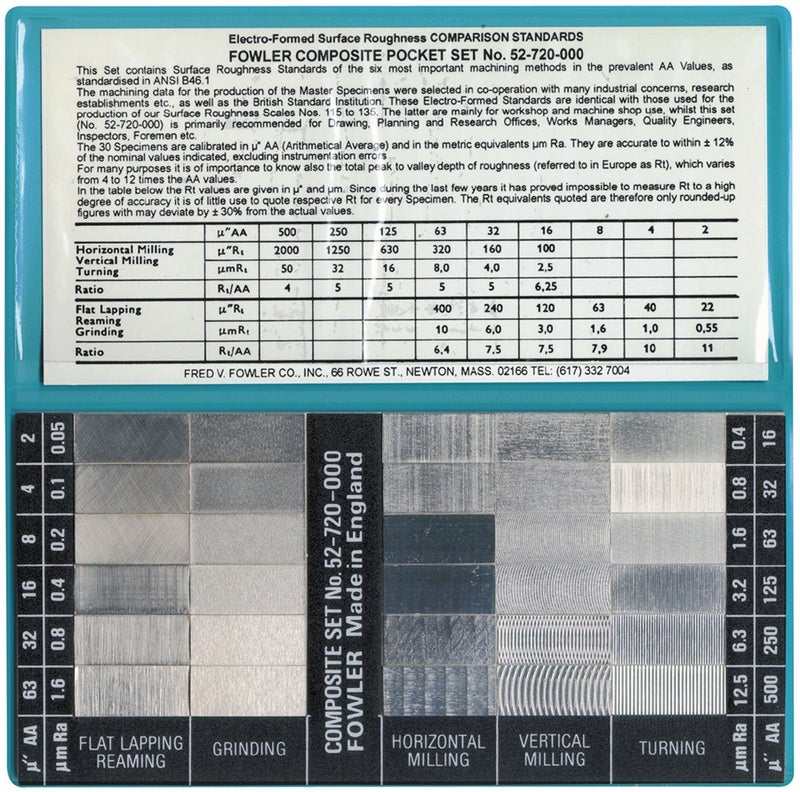 Fowler 52-720-000-0 Surface Finish Comparator Set, 30 Specimens - Image 1