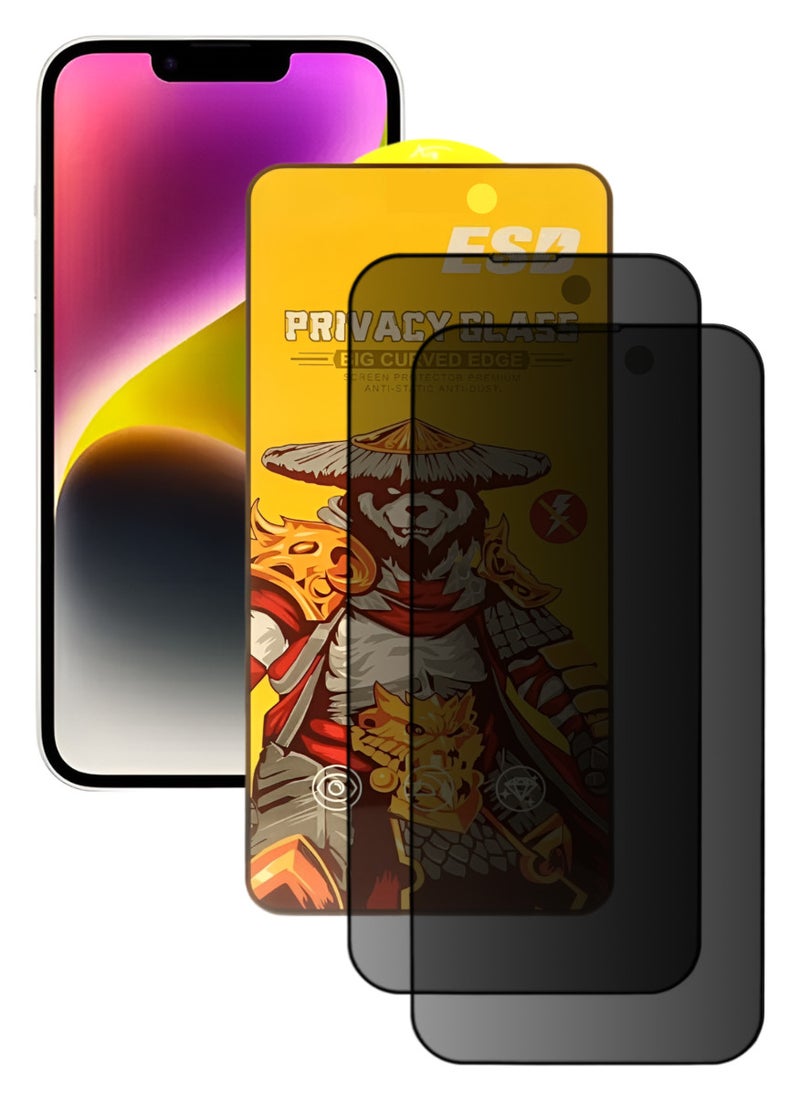 ESD 2 Pieces Tempered Dustproof Privacy Glass Screen Protector Compatible For iPhone 14 Plus - Image 1