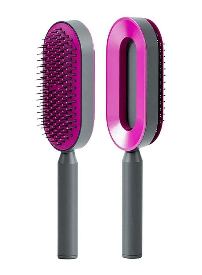 NYCTAN Self Cleaning Hairbrush for Women | Telescopic Self Cleaning Brush | 2 in 1 Hair Comb | Hair Styling Comb | One Pull Clean Hairbrush | Hair Dressing Comb | Hair Comb unique (3D Cusion Comb) - Image 4