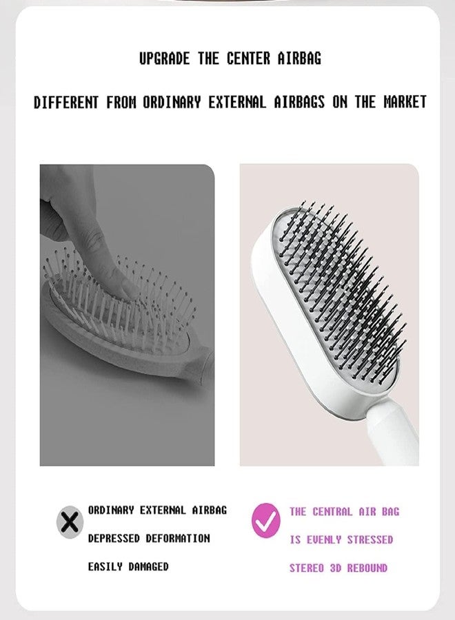 NYCTAN Self Cleaning Hairbrush for Women | Telescopic Self Cleaning Brush | 2 in 1 Hair Comb | Hair Styling Comb | One Pull Clean Hairbrush | Hair Dressing Comb | Hair Comb unique (3D Cusion Comb) - Image 2