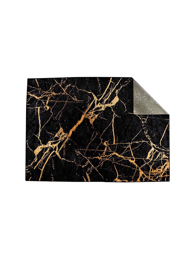 RIZARIES Black Gold Abstract Centerpiece Rug, Fabric, Rectangle  - Image 2