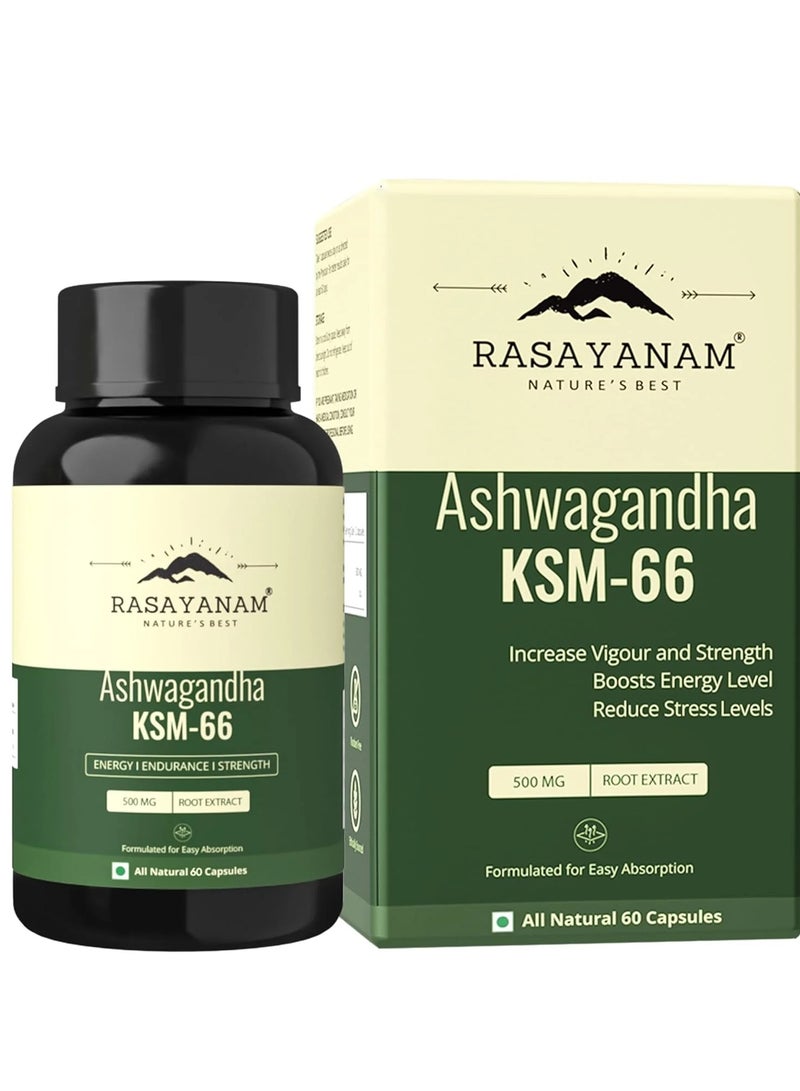 Rasayanam Ashwagandha Ksm66 500Mg  60 Capsules  - Image 1