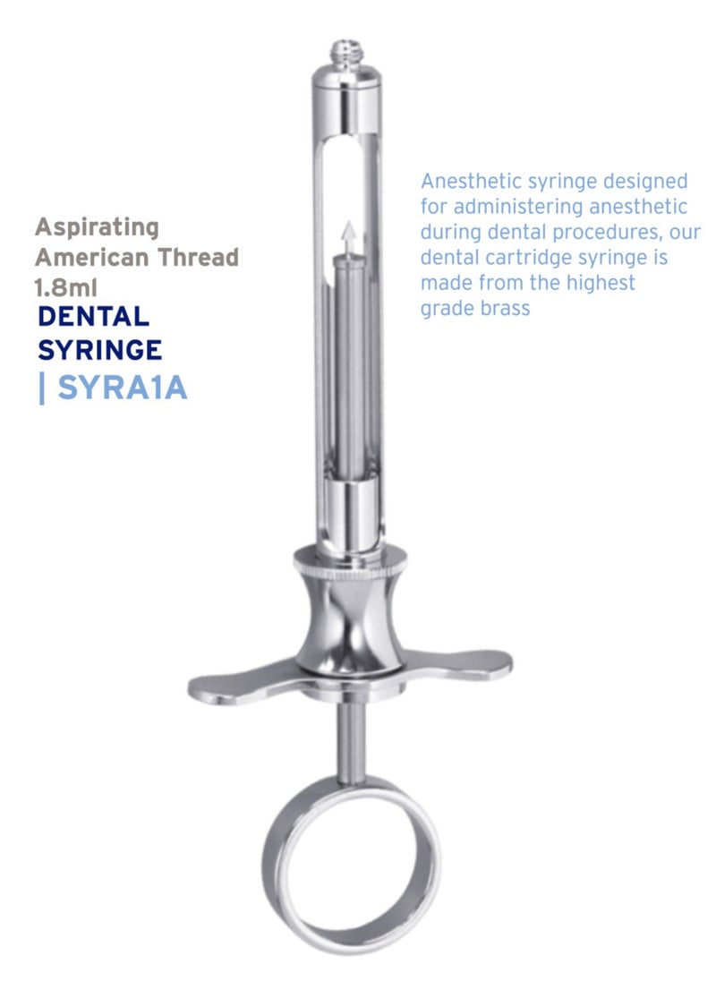 Crosstex Dental Instrument Syringe aspirating 1.8ml, with european/american thread 