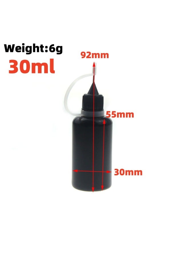 Make-up Water Is Bottled 5ml 10ML 20ml 50ml Syringe Bottle Pointed Mouth Empty Bottle PET Bottle Dispensing Bottle-Color:30ml Needle Tube Light-proof Bottle  - Image 1