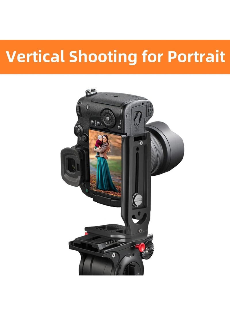 QR Plate L-type Quick Release Bracket Vertical Horizontal Switching Tripod Mount 1/4" thread for Canon/Nikon/Sony/DJI/Osmo/Ronin/Zhiyun Gimbal Stabilizers Tripod Monopod Ballhead (C)