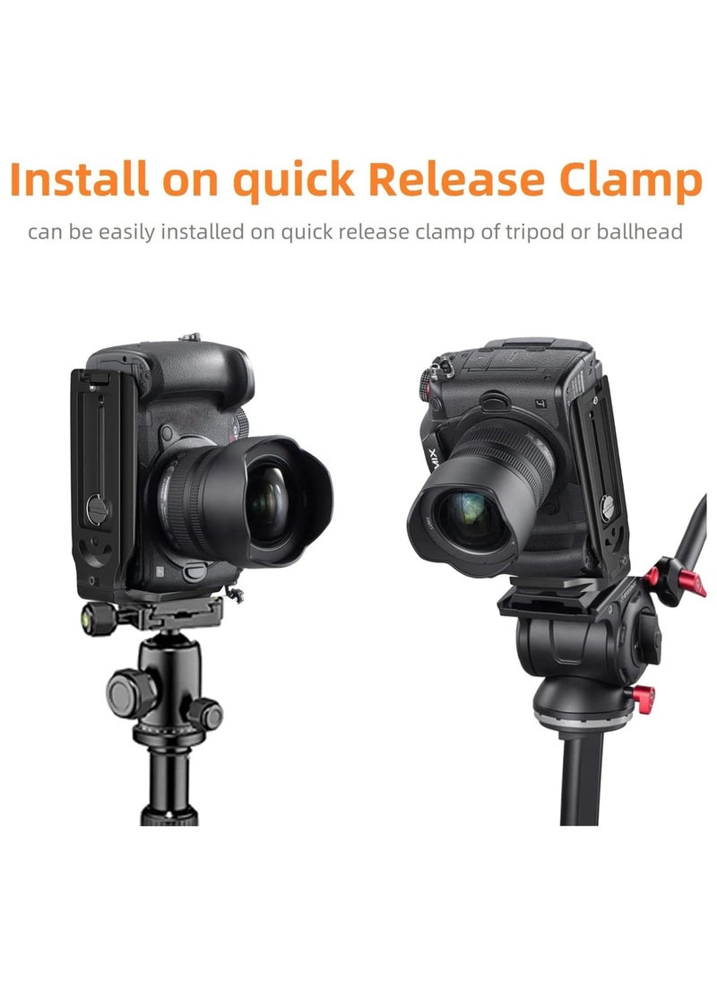 QR Plate L-type Quick Release Bracket Vertical Horizontal Switching Tripod Mount 1/4" thread for Canon/Nikon/Sony/DJI/Osmo/Ronin/Zhiyun Gimbal Stabilizers Tripod Monopod Ballhead (C)