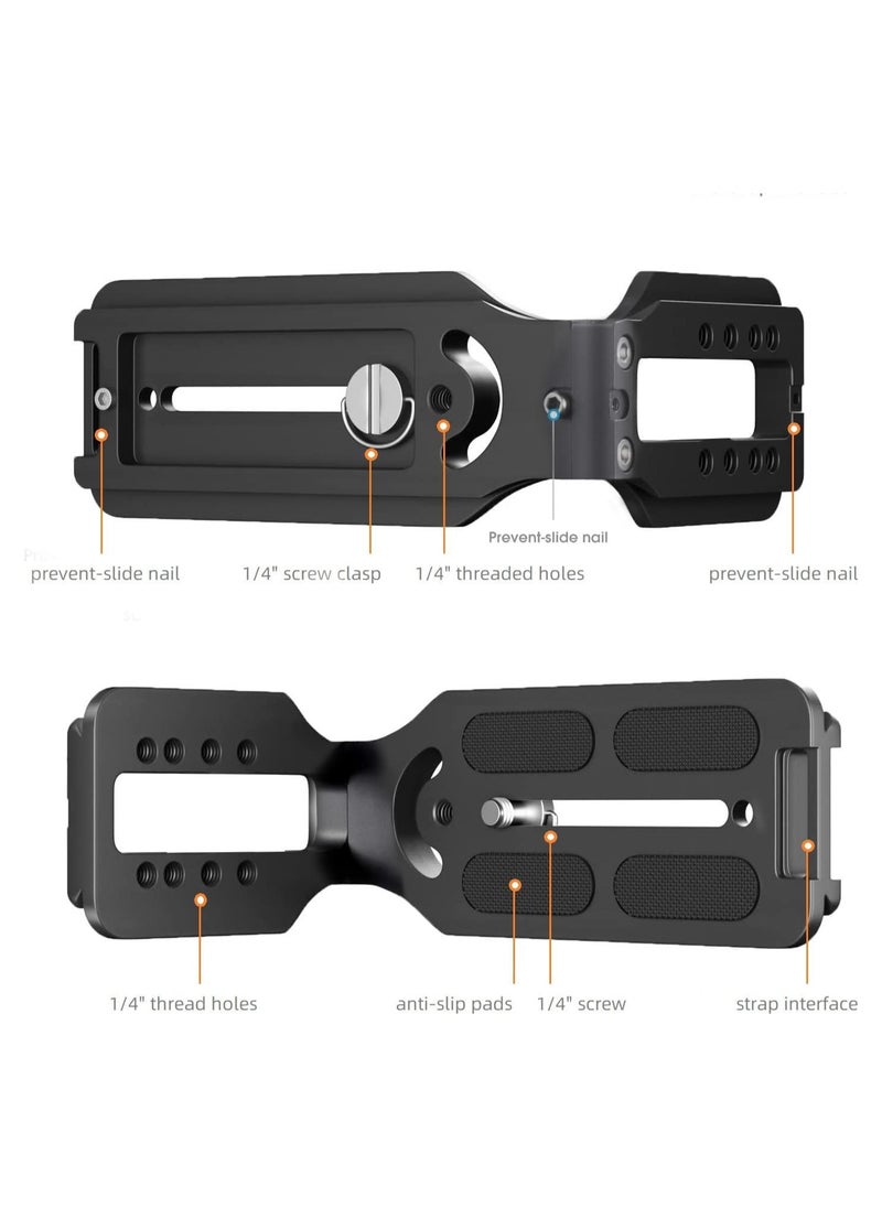 QR Plate L-type Quick Release Bracket Vertical Horizontal Switching Tripod Mount 1/4" thread for Canon/Nikon/Sony/DJI/Osmo/Ronin/Zhiyun Gimbal Stabilizers Tripod Monopod Ballhead (C)
