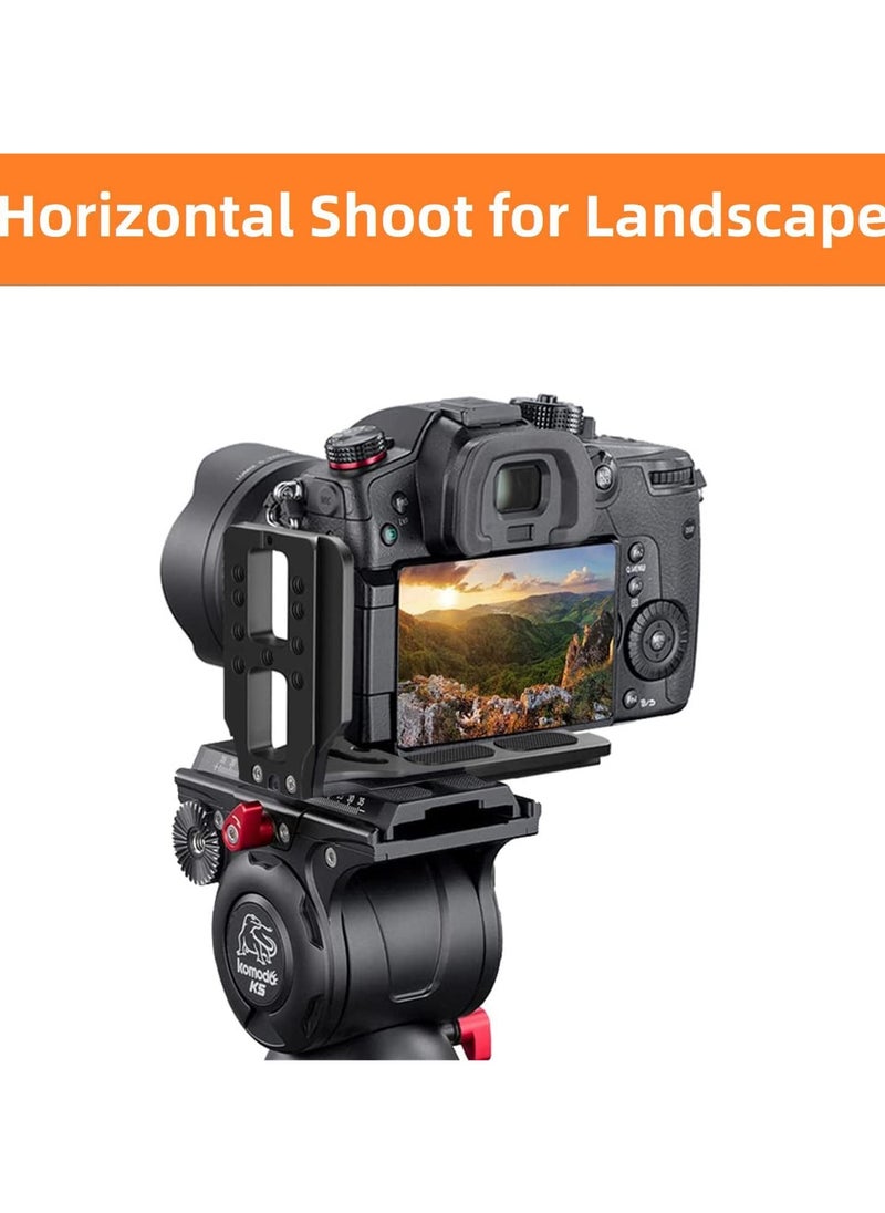 QR Plate L-type Quick Release Bracket Vertical Horizontal Switching Tripod Mount 1/4" thread for Canon/Nikon/Sony/DJI/Osmo/Ronin/Zhiyun Gimbal Stabilizers Tripod Monopod Ballhead (C)