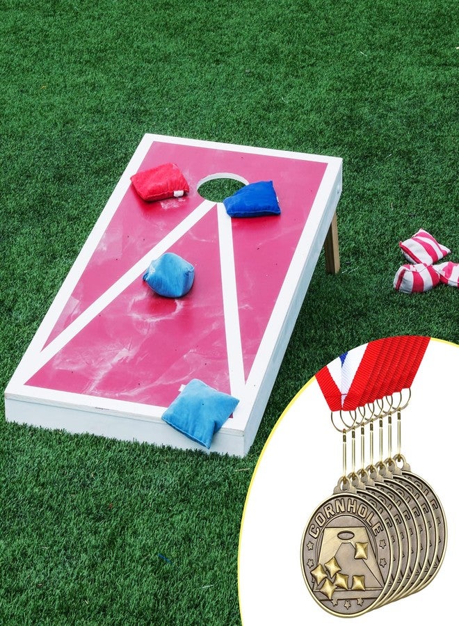 30 قطعة من ميداليات جوائز لعبة كورنهول، كأس كورنهول بحجم 2 بوصة مع شريط للرقبة، معدن ذهبي للفائزين، مناسبة للبطولات، وألعاب اليوم الميداني، ولم شمل العائلات، وحفلات الشواء، والتجمعات. - Image 5