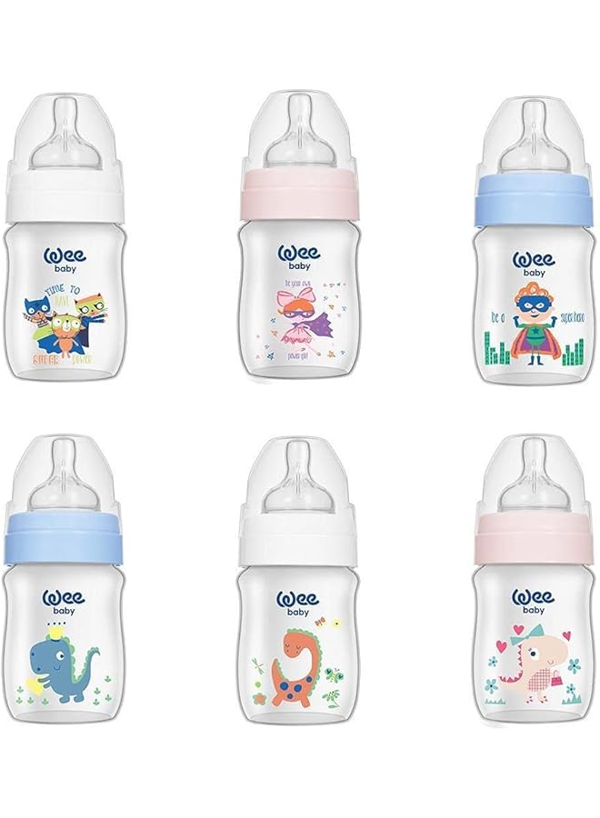 وي بيبي زجاجة رضاعة كلاسيكية بلس من مادة البولي بروبيلين ذات رقبة واسعة، عبوة من قطعة واحدة - Image 1