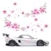 Neyauo 2 Pcs Cherry Blossom Vinyl Car Sticker Car Flower Decals Pink Sticker for Cars Scratch Cover Pink Flower Decal for Automotive Motocycle Home Decor - Image 2