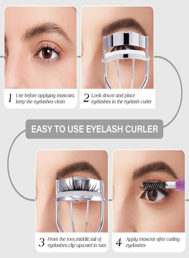 CUT IT 3-in-1 Eyelash Curler Set w/3 Replacement Pads (Soft/Medium/Firm) - Professional Lash Curler for Natural, Fake, Curly or Straight Lashes, Suitable for Professional Salon or Home Use, Purple - Image 4