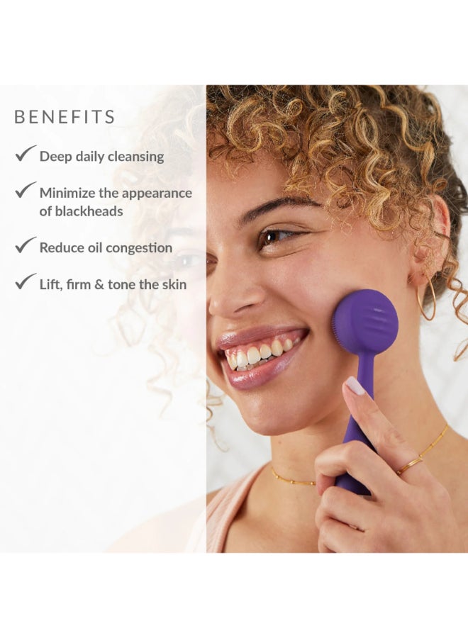 PMD Beauty جهاز تنظيف الوجه الذكي الصغير - مع فرشاة سيليكون ومُدلك مضاد للشيخوخة - مقاوم للماء - تقنية الاهتزاز SonicGlow - لتنظيف المسام والرؤوس السوداء - لرفع وشد وتوحيد لون البشرة - Image 3