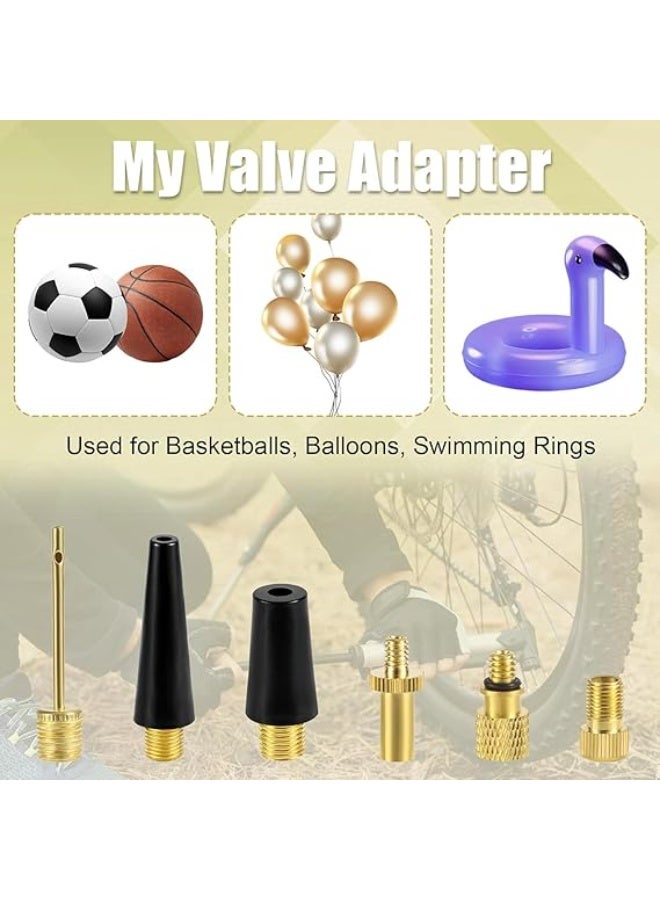 Arabest 21pcs Bicycle Valve Adapter Set, Brass Bike Tire Valve Adapter Air Hose Includes Caps Inflatable Nozzle Pump Needle Pump Accessories for Presta Schrader - Image 4
