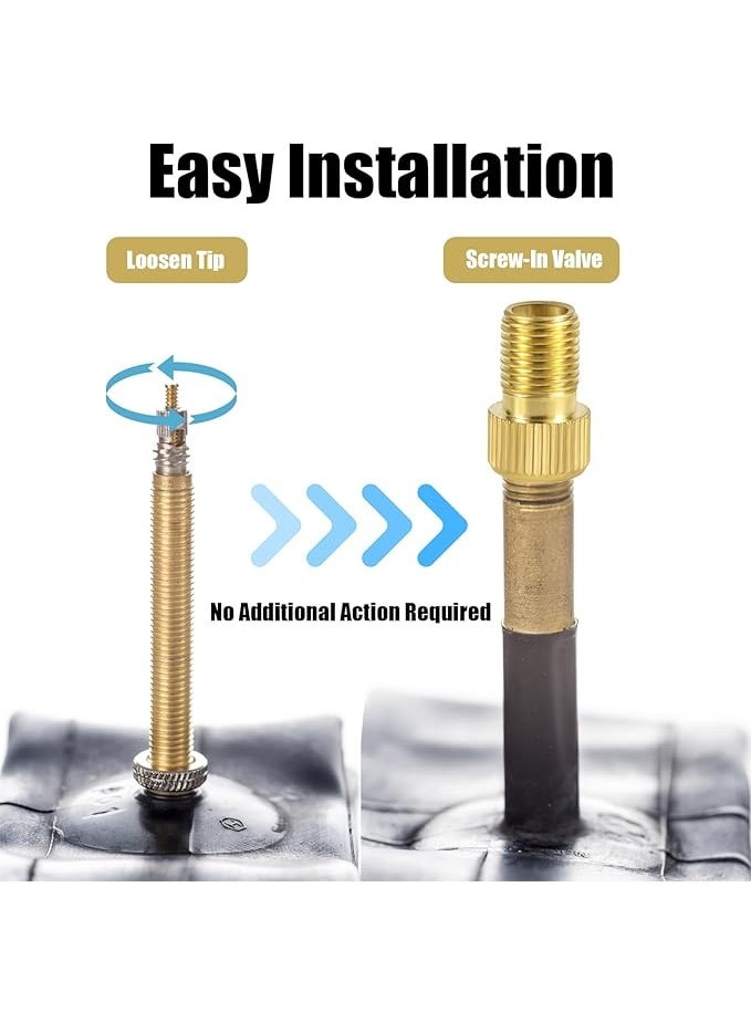 Arabest 21pcs Bicycle Valve Adapter Set, Brass Bike Tire Valve Adapter Air Hose Includes Caps Inflatable Nozzle Pump Needle Pump Accessories for Presta Schrader - Image 5