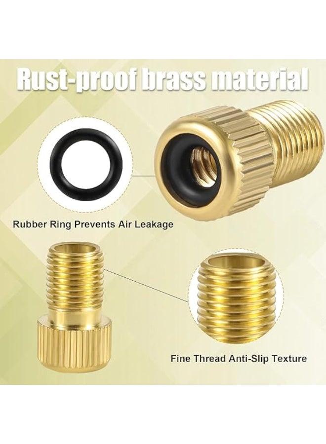 Arabest 21pcs Bicycle Valve Adapter Set, Brass Bike Tire Valve Adapter Air Hose Includes Caps Inflatable Nozzle Pump Needle Pump Accessories for Presta Schrader - Image 3