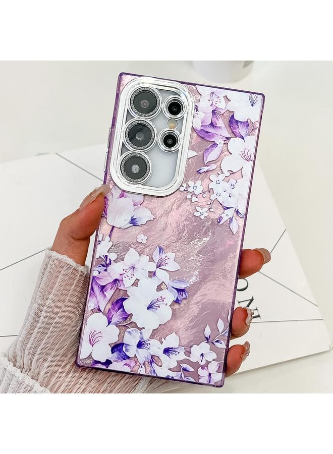 S-TOP Case For Samsung Galaxy S23 Ultra 5G Electroplating Flowers Plants Texture TPU Phone Case - Image 1