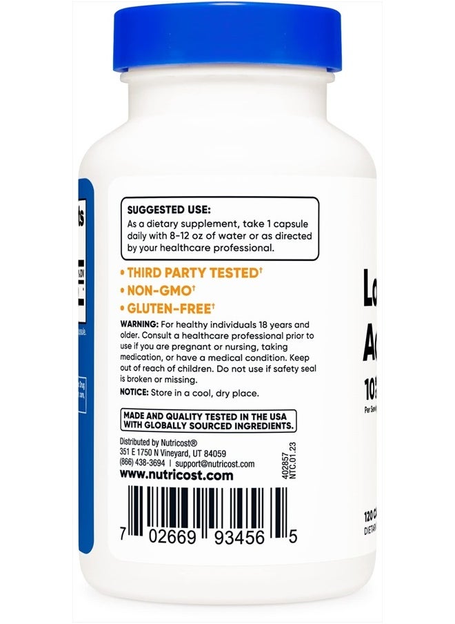 Nutricost - Lactobacillus Acidophilus 10 Billion CFU, 120 Vegetarian Capsules - Image 1