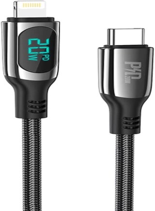Hoco s51 - extreme, digital display, pd fast charging and data transmittion cable (20w - 1.2m), type-c to lightning plug, compatible with apple iphone ipad airpods - black - pzsku/ZBB297E1C858EE941C125Z/45/_/1742338651/8ba6ef2a-7e8b-42af-98b4-83838fa7d2e3