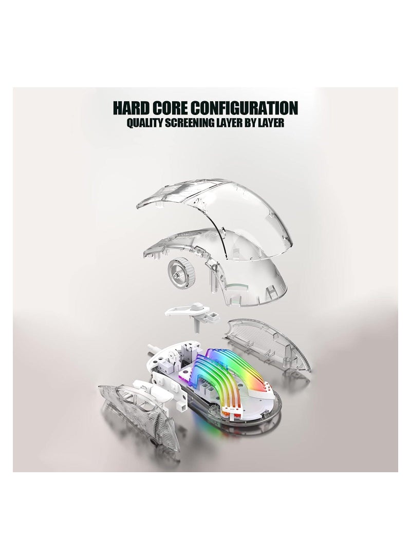 general Clear Wired USB Gaming Mouse, Transparent Shell Computer Mice with 12800 Max DPI, 3D RGB Backlit, High Precision (White) - Image 2