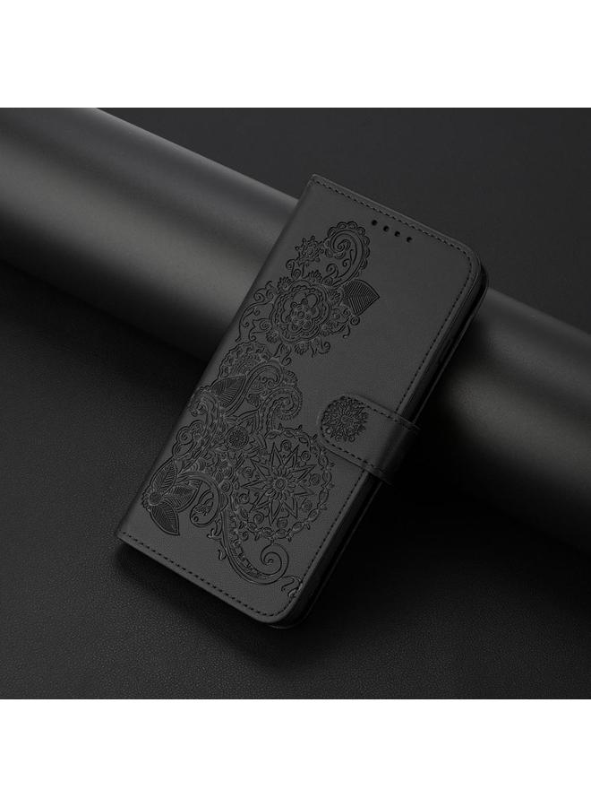 زبون جراب لهاتف Google Pixel 10 / Pixel 10 Pro جراب هاتف جلدي قابل للطي منقوش عليه زهرة الداتورة - Image 2