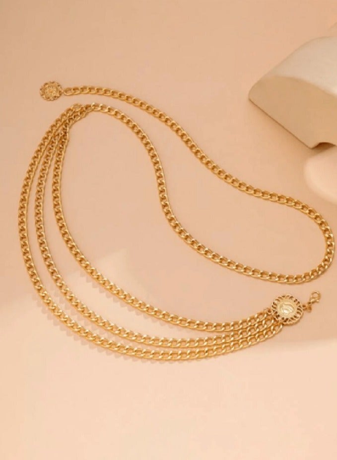 Shein 1pc Punk Y2K GOLD Women Multi-Layered Fashion Chain Belt For Dress Decoration And Jeans Pants Party Decoration - Image 3