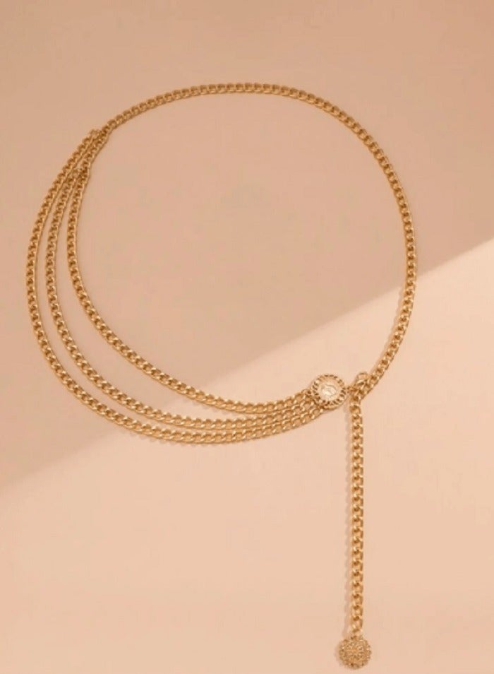 Shein 1pc Punk Y2K GOLD Women Multi-Layered Fashion Chain Belt For Dress Decoration And Jeans Pants Party Decoration - Image 2