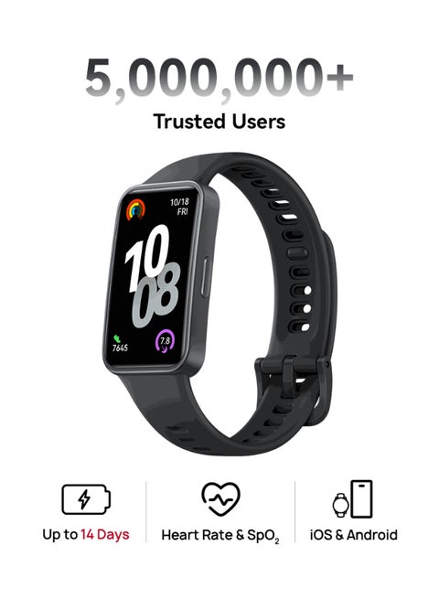 ساعة ذكية Band 10، متوافقة مع iOS وأندرويد، مساعد الرفاهية العاطفية، شحن سريع وعمر بطارية قوي، ارتداء مريح، تحليل نوم احترافي، هيكل بوليمر متين