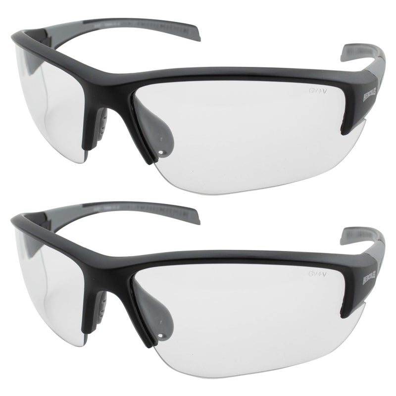 Global Vision 2 PAIR Hercules7 24Hour AutoDarkening Transitional Safety Glasses Sunglasses Clear to Smoke Photochromic Lens
