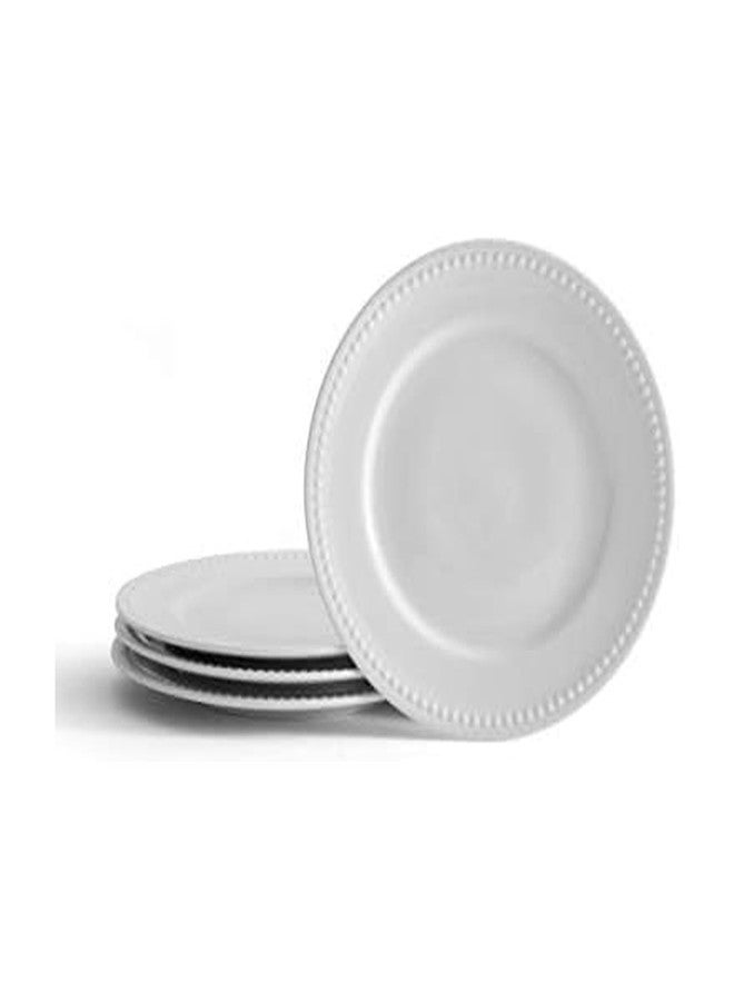 Everyday White طقم أطباق سلطة بيضاء مزينة بالخرز مكون من 4 قطع - Image 1