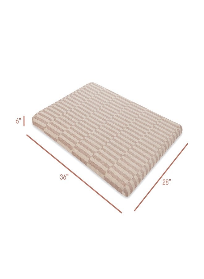 Babyletto 100% Organic Cotton All-Stages® Midi Crib Sheet, GOTS-Certified, Fitted 360°, Ultra-Soft and Breathable Muslin - Cocoa Offset Stripe - Image 3