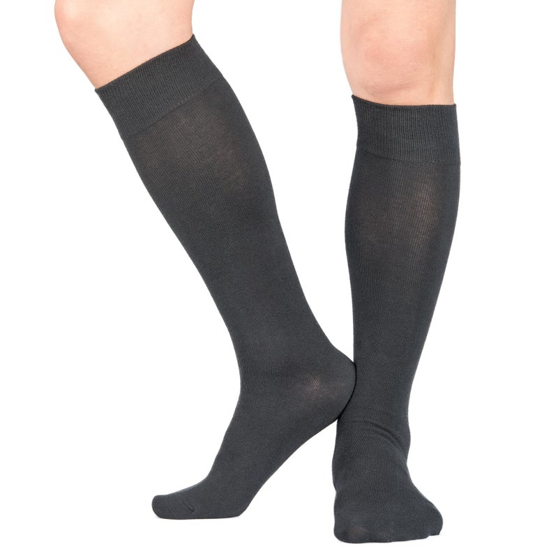 Y2Y2 3 Pairs Men's Knee-High Dress Socks/Black x3 / Shoe Size (7-12) - Image 5