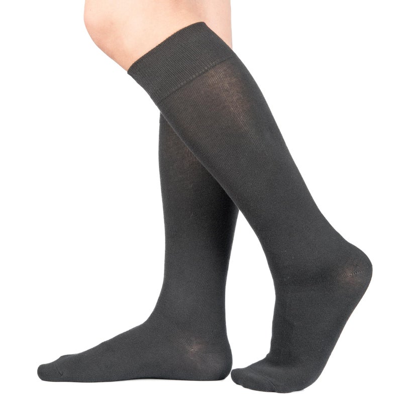 Y2Y2 3 Pairs Men's Knee-High Dress Socks/Black x3 / Shoe Size (7-12) - Image 4